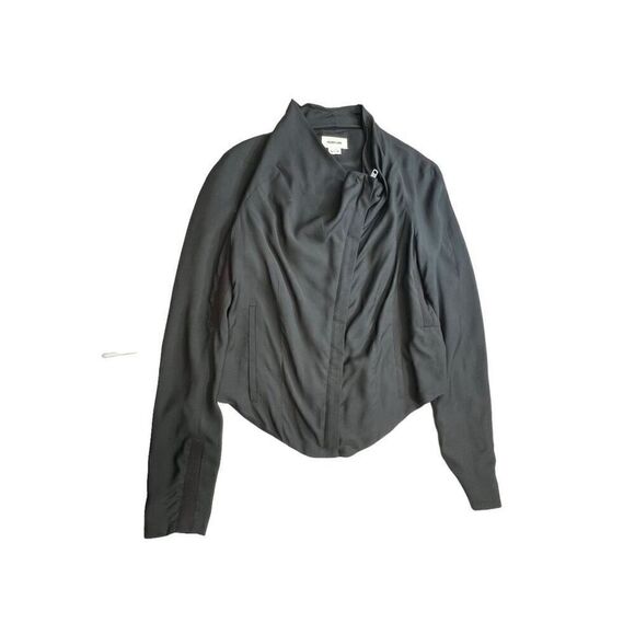 Helmut Lang Womens Asymmetrical Shawl Collar Moto Style Jacket Black Size Medium - Picture 5 of 11